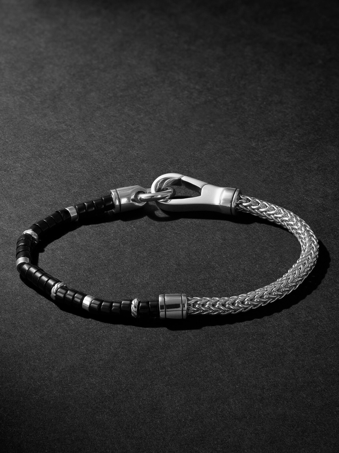 John Hardy - Heishi Sterling Silver and Onyx Beaded Bracelet - Silver