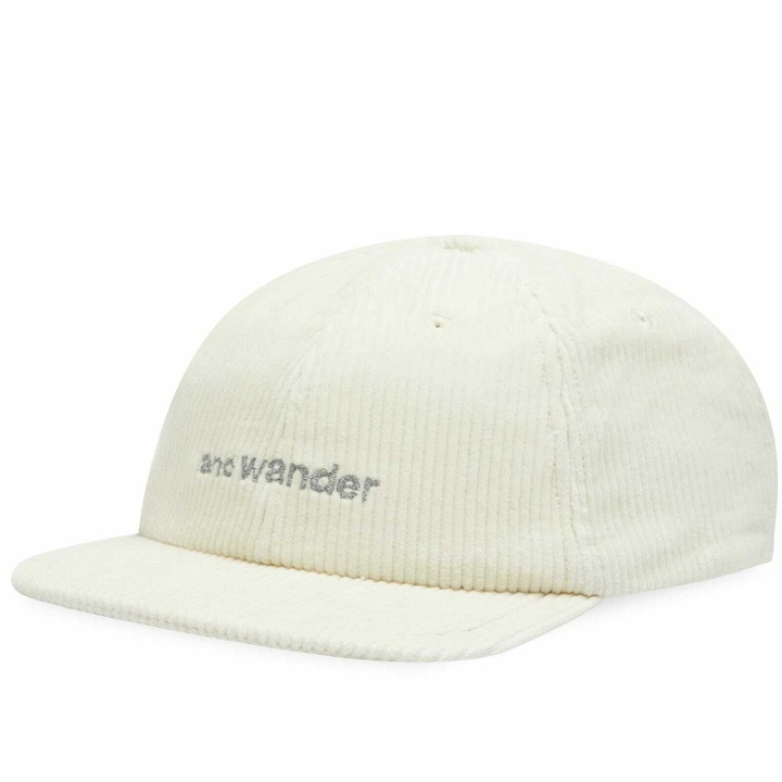 Photo: And Wander Men's Corduroy Cap in Off White