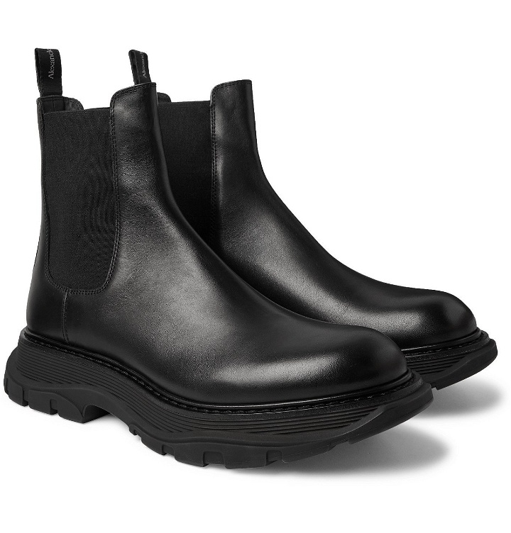 Photo: Alexander McQueen - Exaggerated-Sole Leather Chelsea Boots - Black