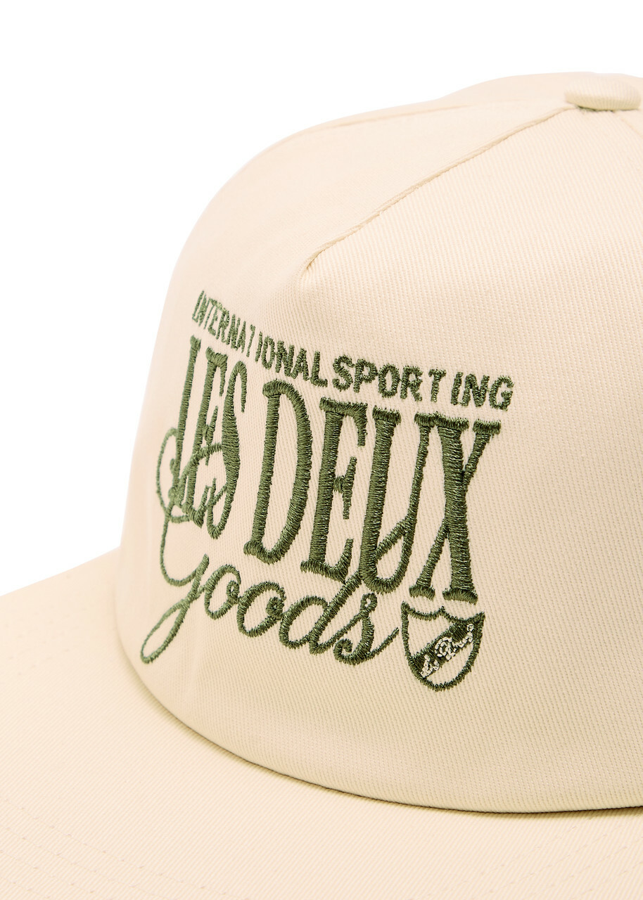 Les Deux Chess Logo-embroidered Cotton Snapback cap - Ecru - One Size