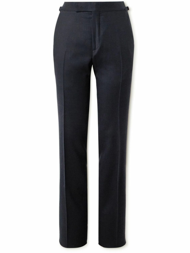 Photo: TOM FORD - Straight-Leg Wool-Blend Suit Trousers - Blue