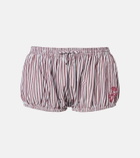 The Attico Striped cotton shorts
