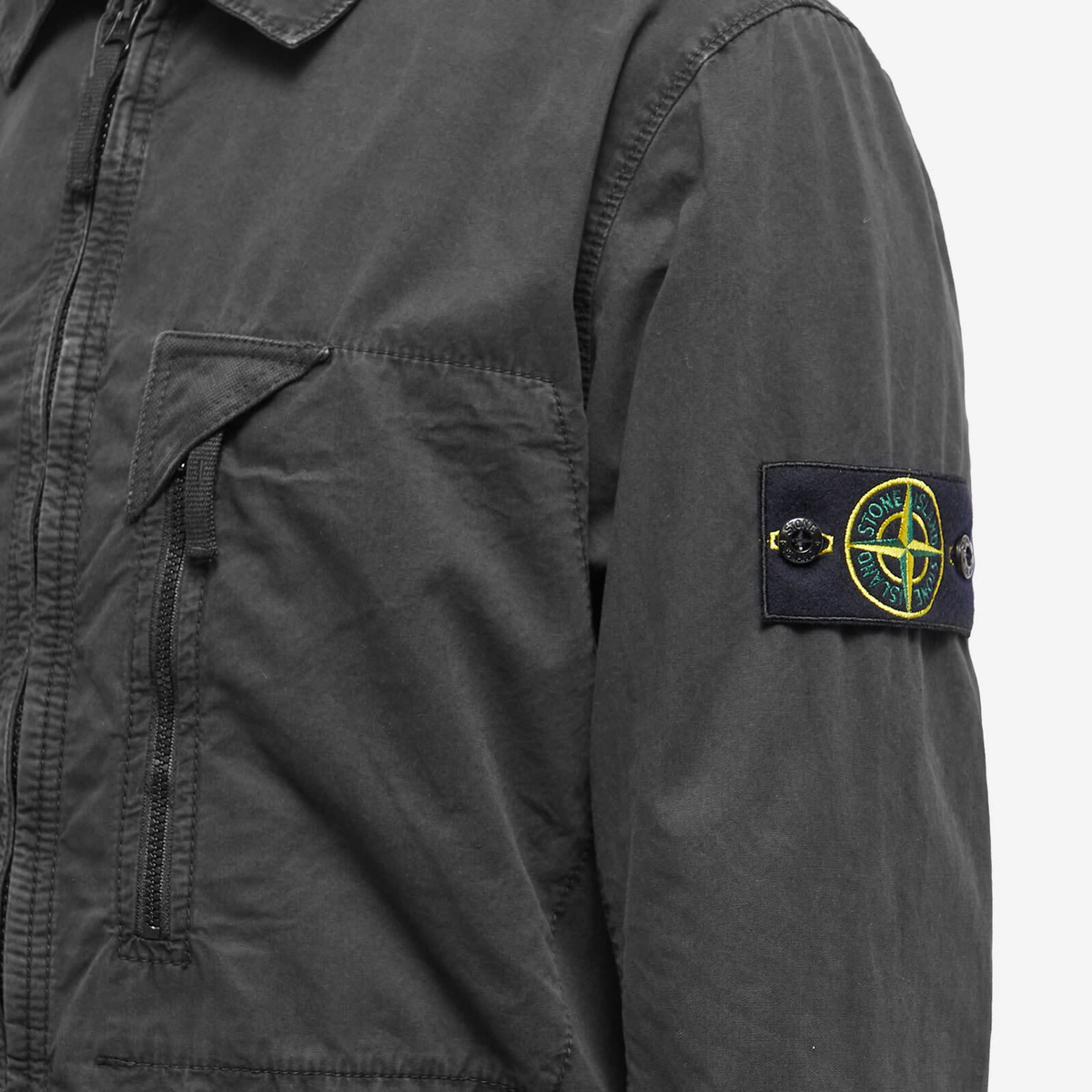 Stone Island Men's Brushed Cotton Canvas Canvas Zip Shirt Jacket