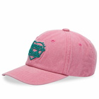 Human Made Men's 6 Panel Garment Dyed Cap in Pink 