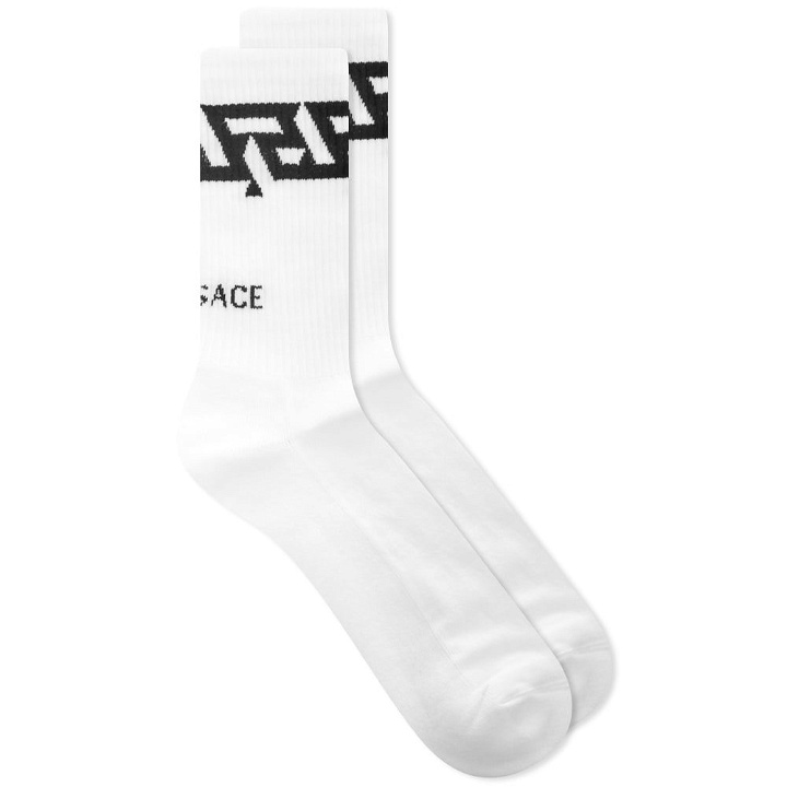 Photo: Versace Geometric Greek Band Sport Sock