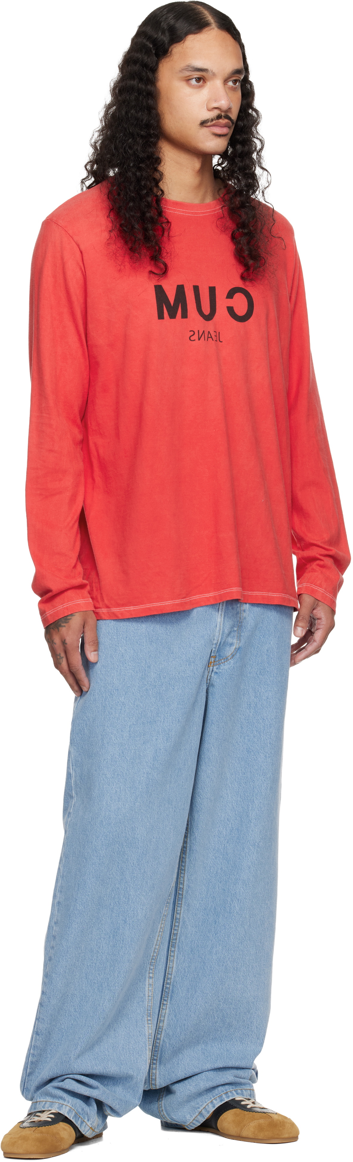 Edward Cuming Red Long 'Cum' T-shirt