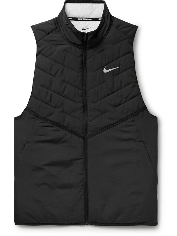 Photo: Nike Running - Repel Quilted Therma-FIT Gilet - Black