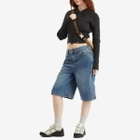 Dickies Women's Carpenter Denim Jort in Rinsed Blue