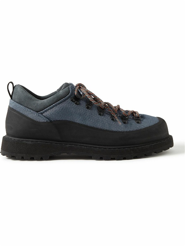 Photo: Diemme - Roccia Basso Suede and Rubber-Trimmed Canvas Hiking Boots - Blue