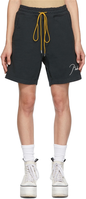 Photo: Rhude Black Logo Sweat Shorts