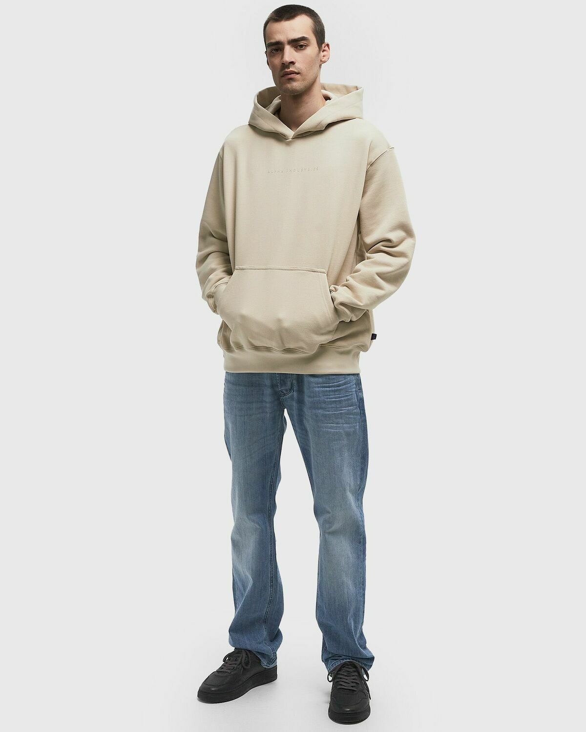 Alpha Industries Base Hoodie Beige Mens Hoody