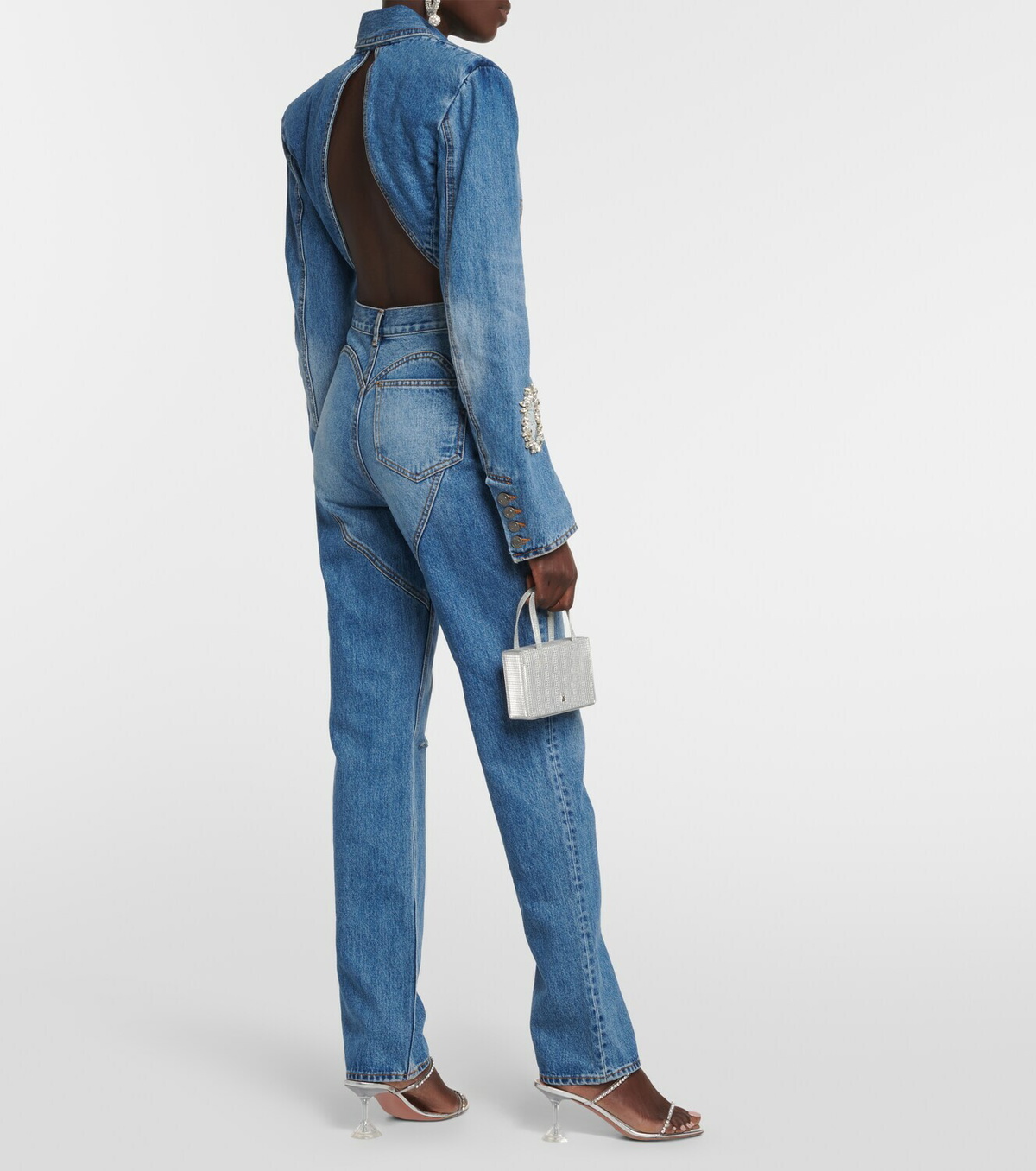 【Area】 Distressed embellished bootcutジーンズ Area Distressed embellished bootcut jeans AREA