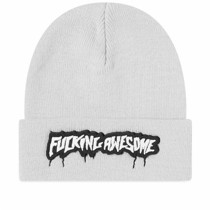 Photo: Fucking Awesome Men's Velcro Stamp Cuff Beanie in Grey