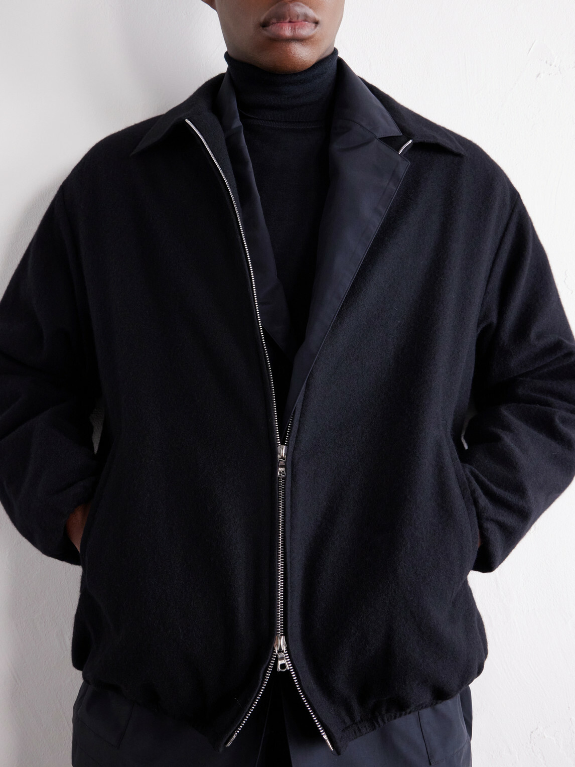 ssstein - Wool and Cashmere-Blend Fleece Jacket - Black