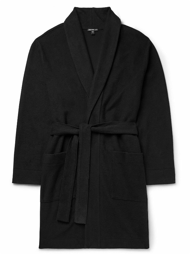 Photo: James Perse - Brushed Cotton and Cashmere-Blend Robe - Black