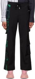 Feng Chen Wang Black & Green Lacquerware Cargo Pants