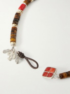 Peyote Bird - Sterling Silver, Tiger's Eye and Coral Beaded Bracelet