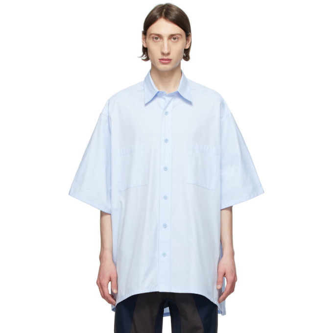 Photo: Givenchy Blue Oversize Patch Shirt