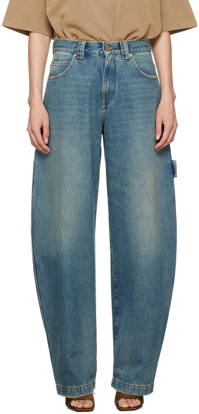 DARKPARK Blue Audrey Barrel Leg Carpenter Jeans DARKPARK