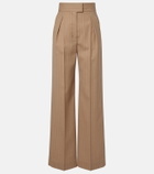 Valentino Pinstripe pleated wool wide-leg pants
