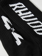 Rhude - Ribbed Logo-Jacquard Cotton-Blend Socks