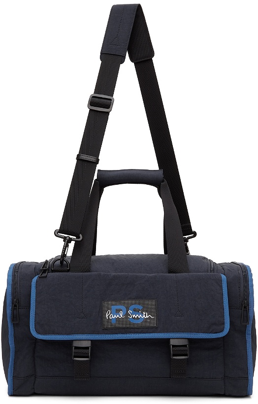 Photo: PS by Paul Smith Navy Crinkled Duffle Bag