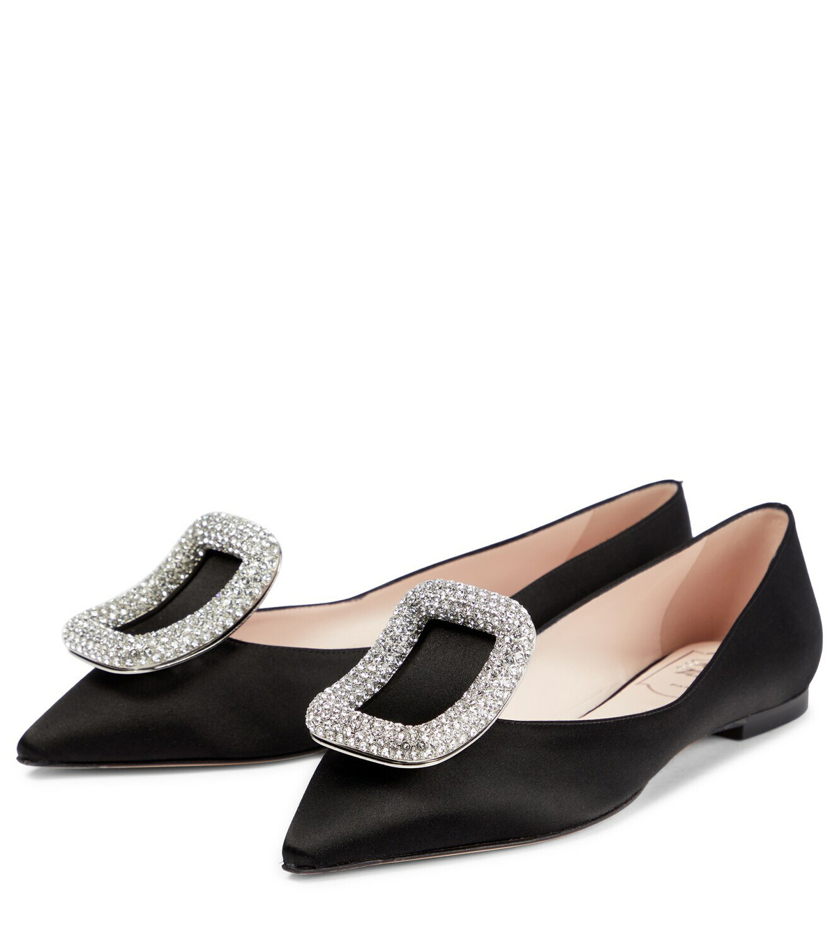 Roger Vivier Viv’ Choc embellished satin ballet flats Roger Vivier