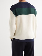 Giorgio Armani - Colour-Block Waffle-Knit Cotton Sweater - White