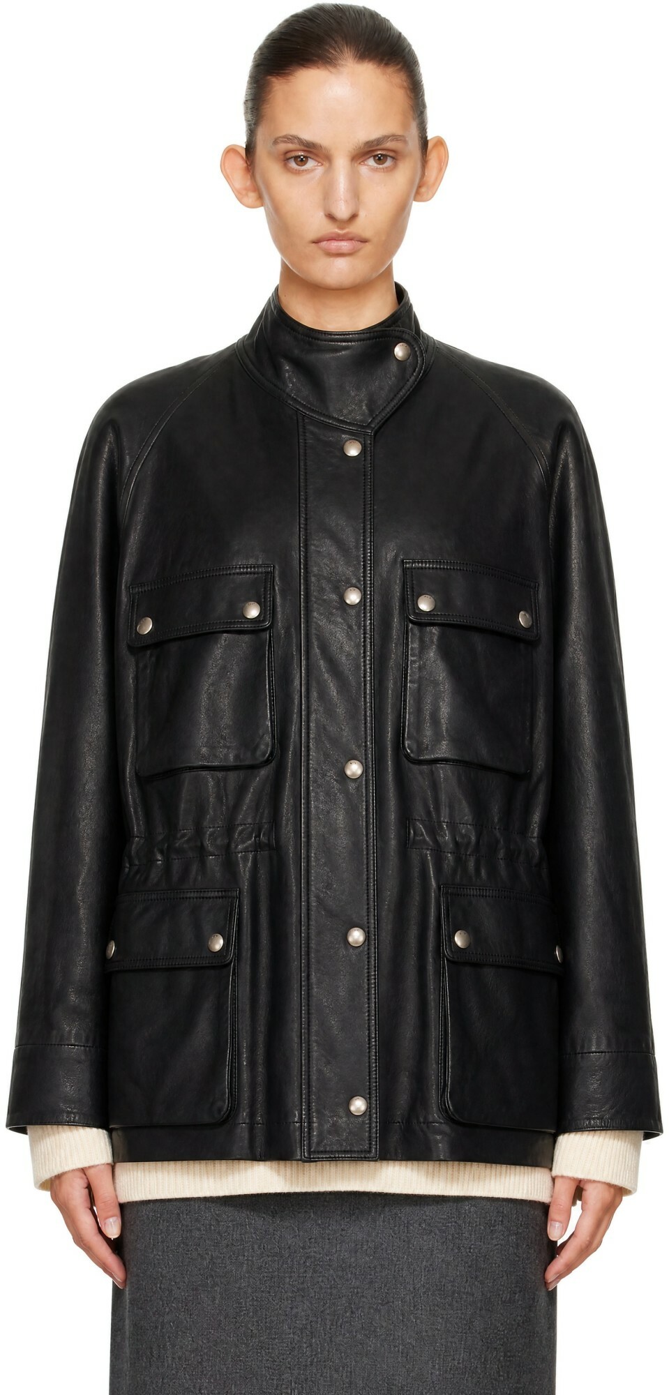 R2W Black Lamb Leather Pocket JP Jacket