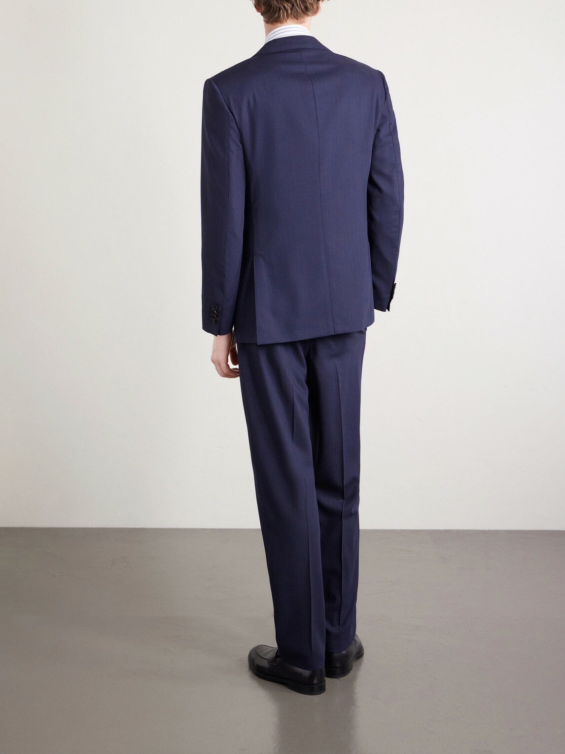 Dunhill - Straight-Leg Pinstriped Wool Suit Trousers - Blue