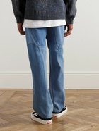 DIME - Tapered Logo-Embroidered Patchwork Jeans - Blue