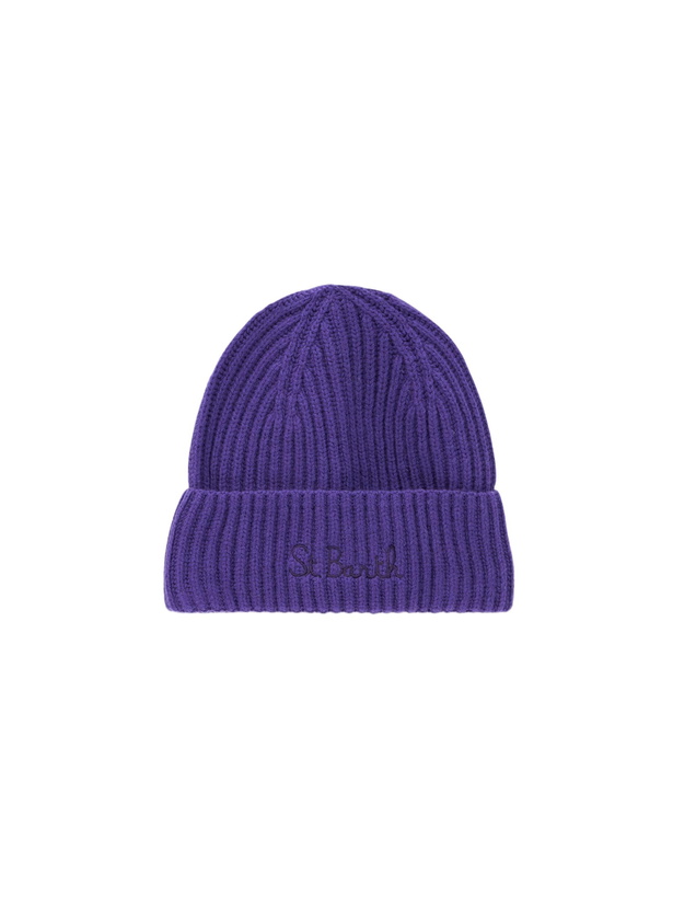 Photo: MC2 Saint Barth Woman Purple Beanie With St. Barth Embroidery