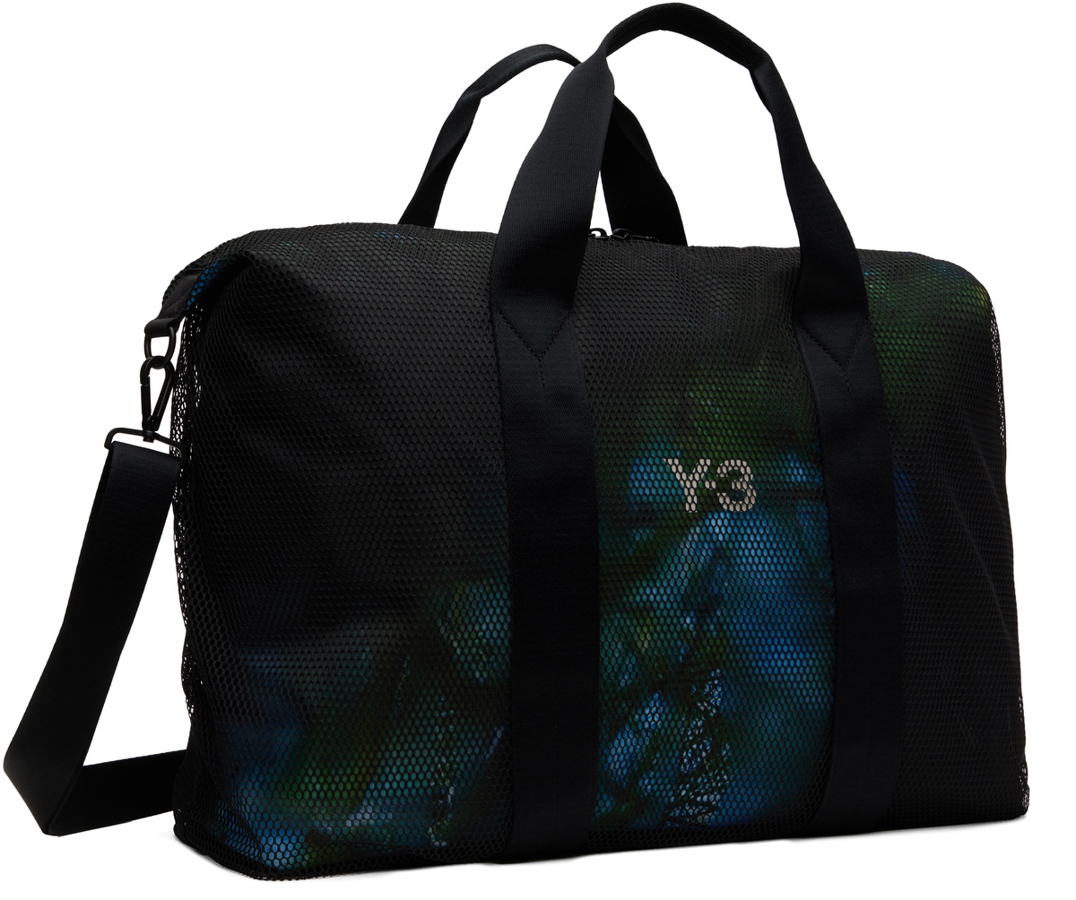 Y-3 Black Mesh Weekender Duffle Bag Y-3