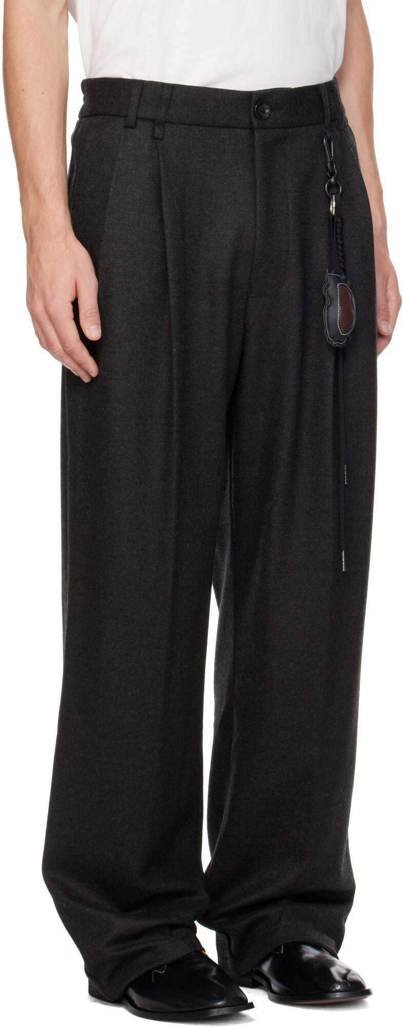 Song for the Mute Gray Double Pleated Trousers