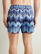 Missoni - Straight-Leg Mid-Length Striped Swim Shorts - Blue