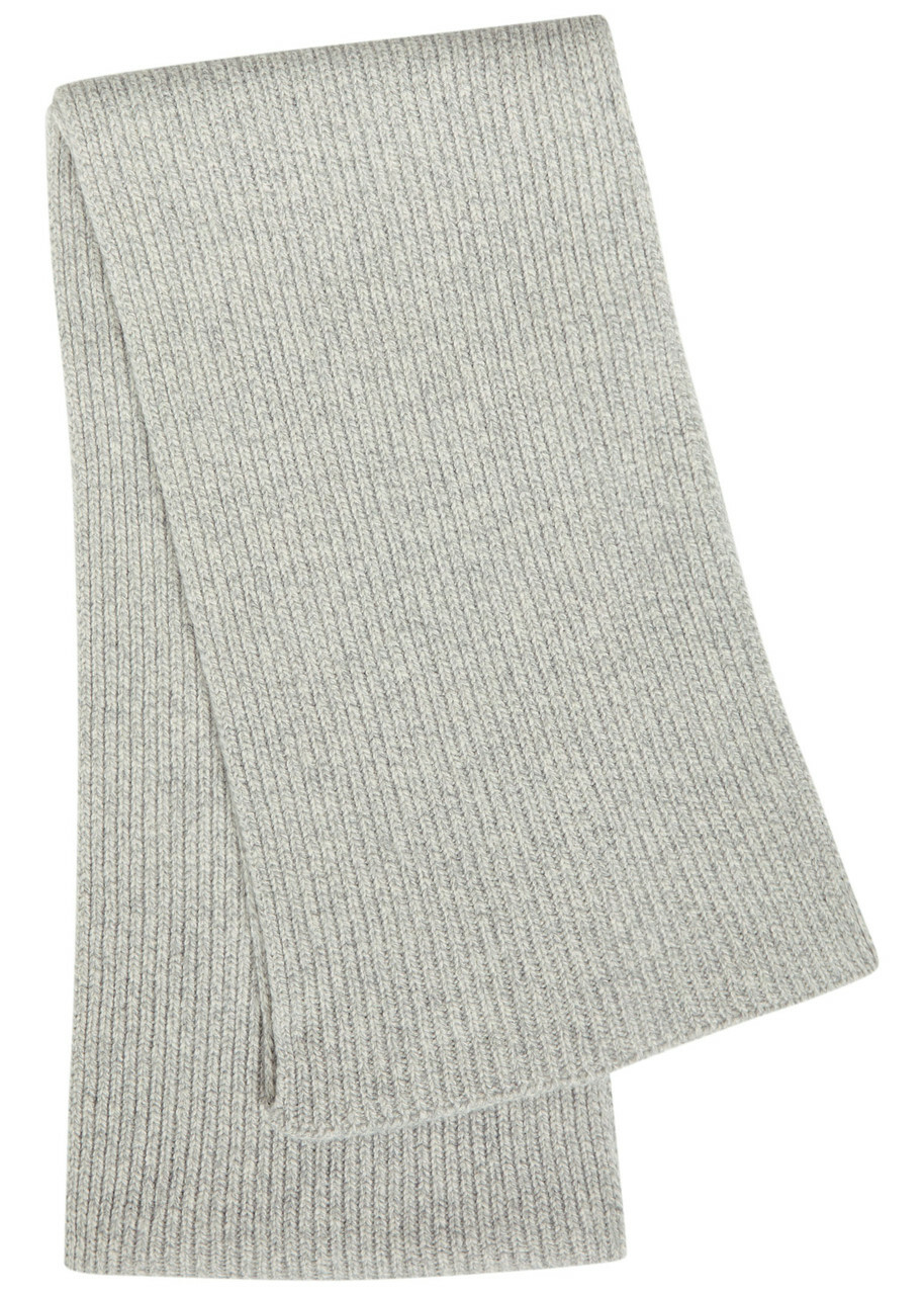 John Smedley Stark Melange Cashmere and Wool-blend Scarf - Light Grey - One Size