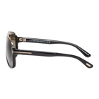 Tom Ford Black and Gold Elliot Aviator Sunglasses