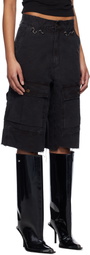 We11done Black Military Vintage Shorts