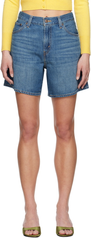 Photo: Levi's Blue High Rise Baggy Linen+ Lightweight Denim Shorts