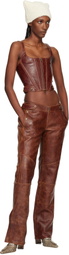 KNWLS Brown Claw Leather Corset