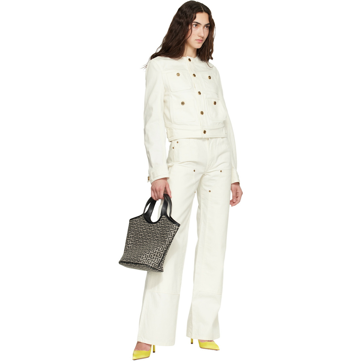 BALMAIN Black Cabas Mini Tote