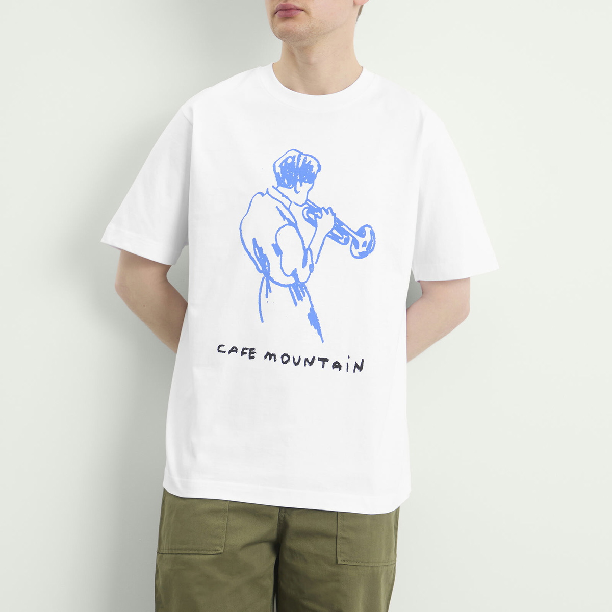Café Mountain Men's Jazz T-Shirt in Natural