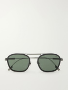 Zegna - Geometric Roun-Frame Titanium Sunglasses
