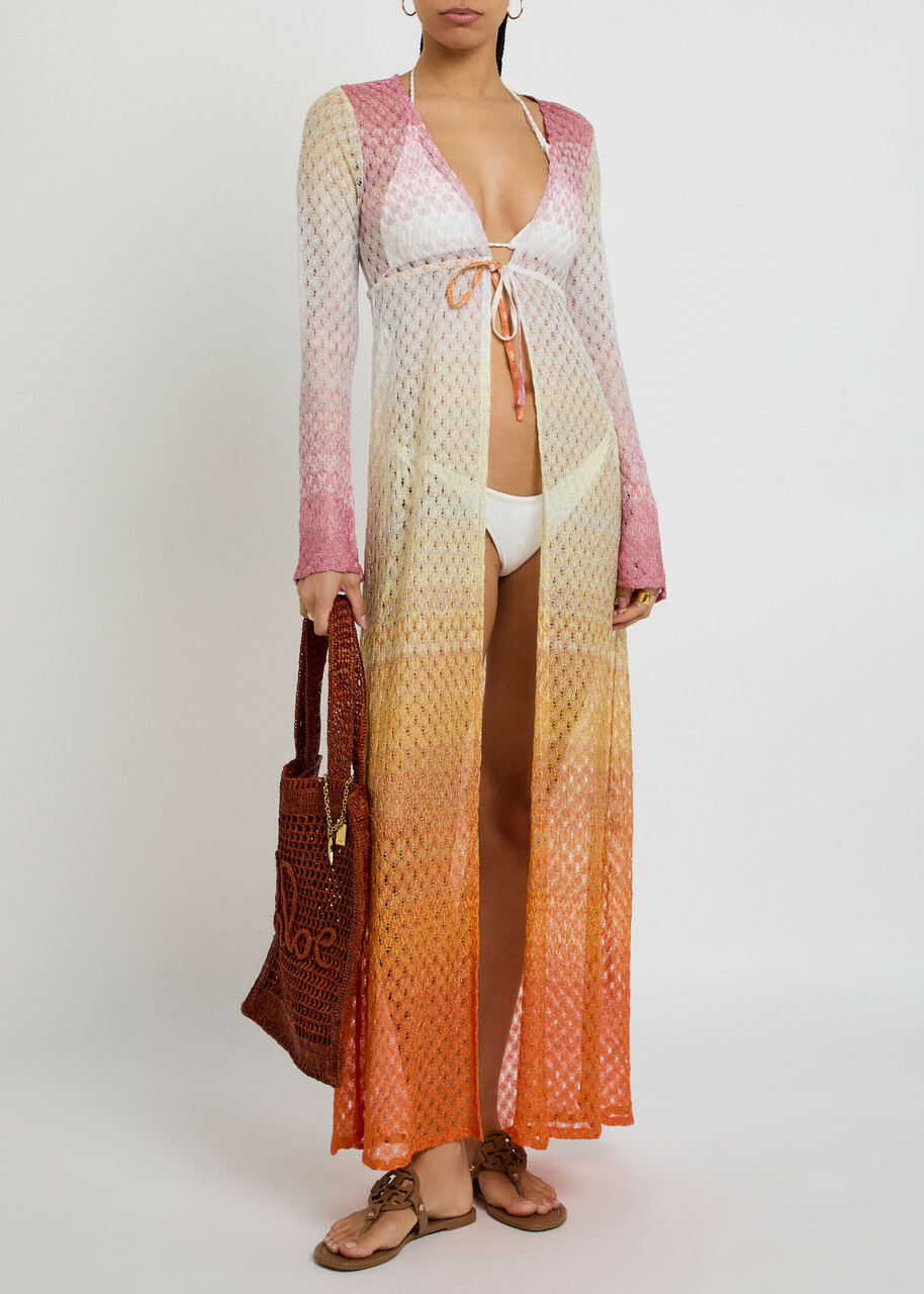 Missoni Degradé Metallic-knit Cover up Orange