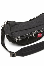 Diesel Shoulder bag in destroyed denim and CORDURA - Crossbody Bags - Unisex - Black