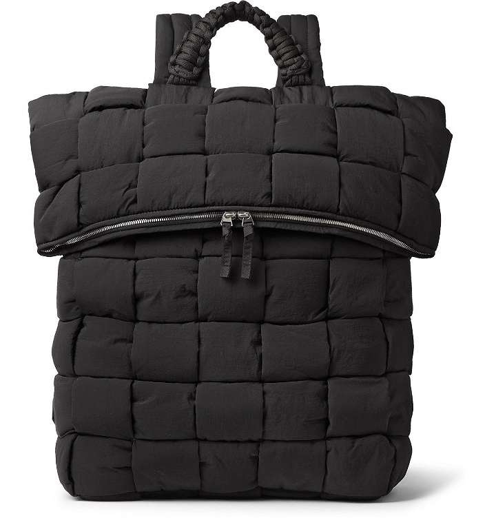 Photo: Bottega Veneta - Intrecciato Padded Quilted Nylon Backpack - Black