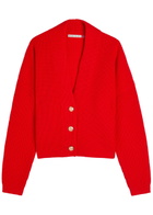Alice + Olivia Holden Ribbed Wool-blend Cardigan Red