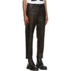 Dsquared2 Black Leather Brad Trousers
