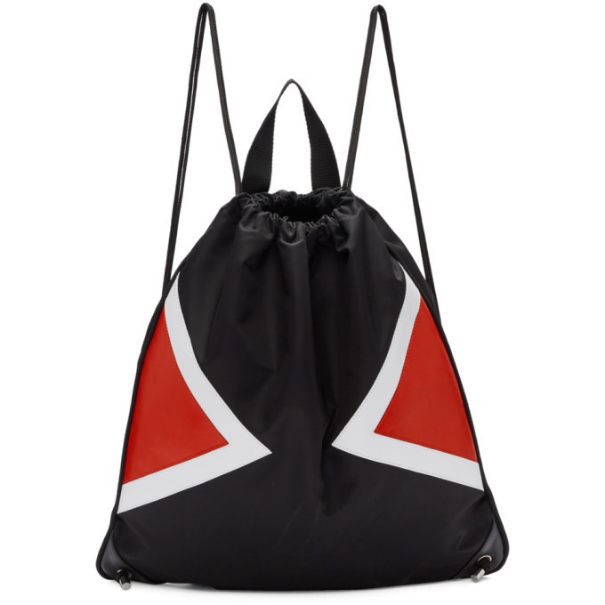 Photo: Neil Barrett Black and Red Contrast Detail Drawstring Backpack