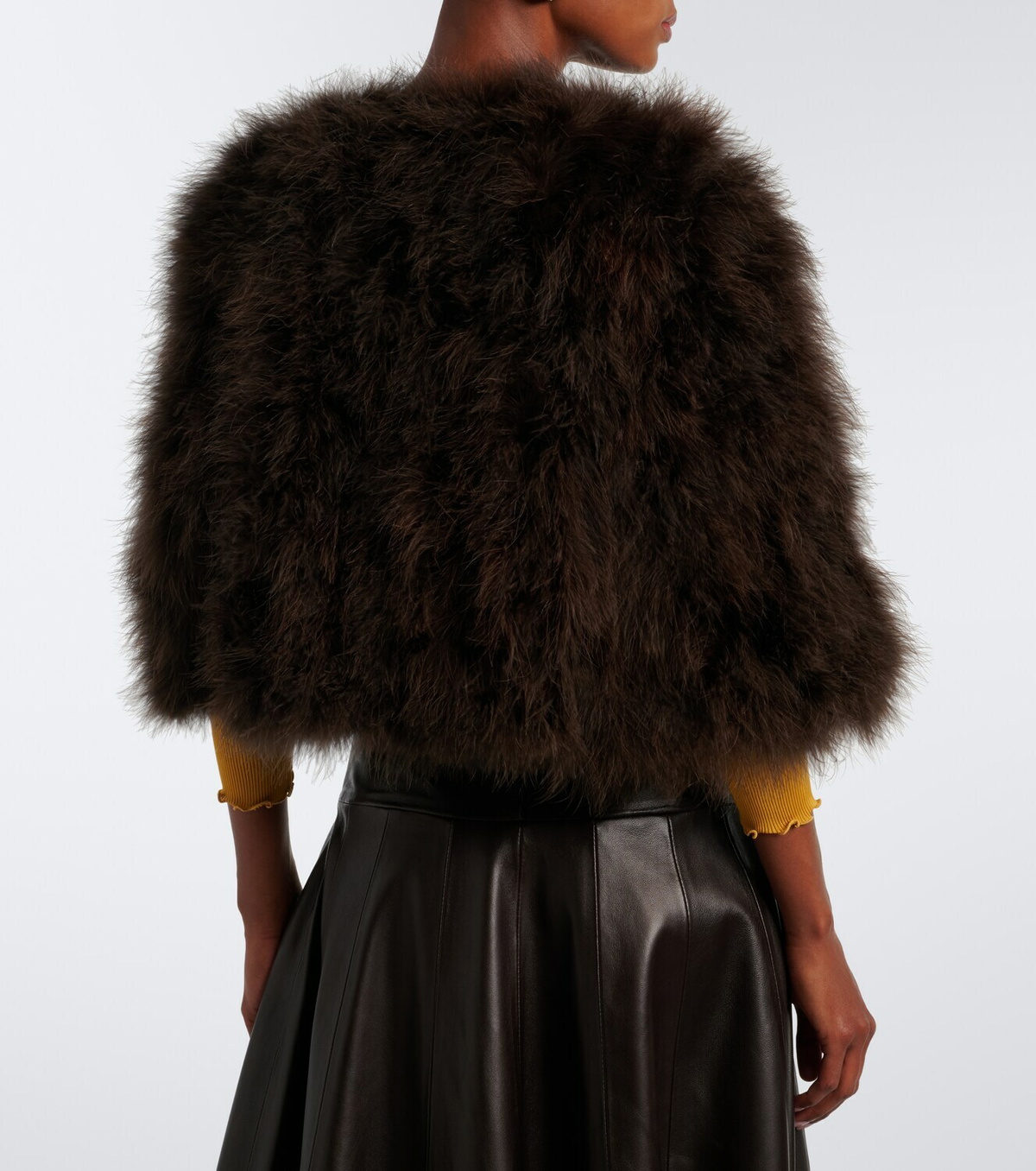 Yves Salomon Cropped feather jacket